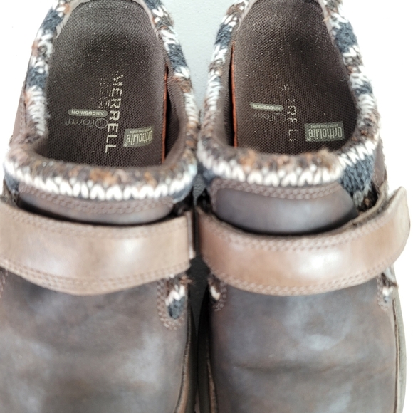 Merrell Encore Womens Size 7 Coffee Suede Leather Slip On Mocs Clogs J66238 - Picture 6 of 10